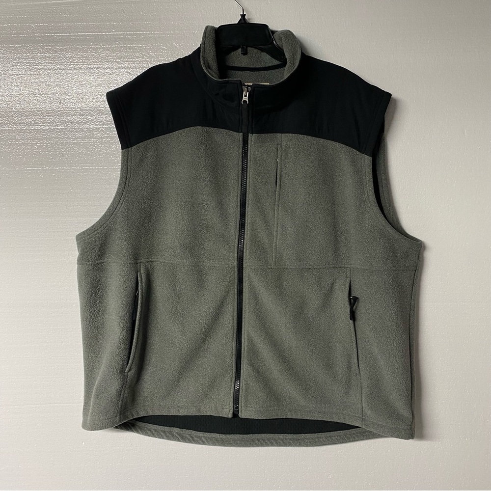 Duluth Trading Company Fleece Vest Men XXL Gray Black Outdoor Hiking Full Zip